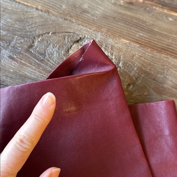 J. Crew Collection oxblood stretch leather pull on skinny pants size 10 - Picture 4 of 11